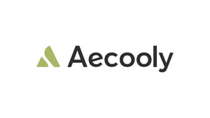 Aecooly logo: a modern green geometric icon next to dark grey text, suggesting sustainable, innovative designs.