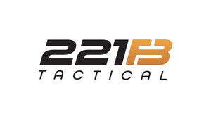 Bold 221B Tactical logo featuring black and gold stylized text, signaling durable and professional tactical gear.