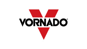 Iconic Vornado logo in black and red, representing innovative and powerful fans for your home.
