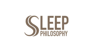 Elegant Sleep Philosophy logo in warm brown, suggesting comfortable and thoughtful sleep essentials for the True North collection.
