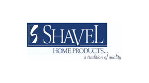 Blue and white Shavel Home Products logo, embodying a tradition of quality for comfortable bedding and blankets.