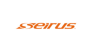 Orange, stylized Seirus brand logo on white, representing innovative outdoor gear and accessories.