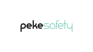 Clean, modern 'Peke Safety' logo with black 'peke' and teal 'safety', for essential safety solutions.