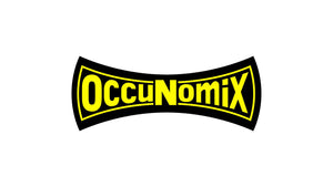Bold yellow and black Occunomix logo, signifying durable and innovative MiraCool cooling products.