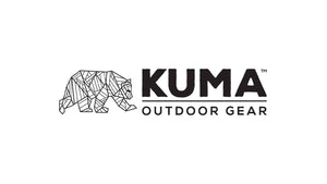 Stylish KUMA Outdoor Gear logo with a geometric black bear design, signifying innovative and durable outdoor essentials.
