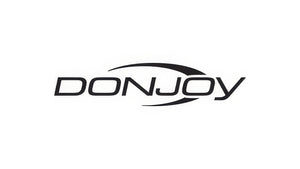 Sleek black DonJoy logo with an athletic swoosh, signaling advanced orthopedic bracing and support.