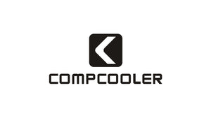 Sleek black and white CompCooler logo for advanced personal cooling vests and climate control.