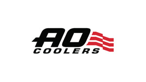 AO Coolers logo featuring bold black text and patriotic red stripes, representing durable cooling solutions.