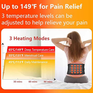 UTK Cordless Far Infrared Heating Pad, Wireless Heating Belt for Waist, Lumbar, Abdomen - Black