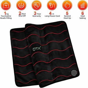 UTK Far Infrared Heating Pad for Back Pain Relief - Black/20''x24''