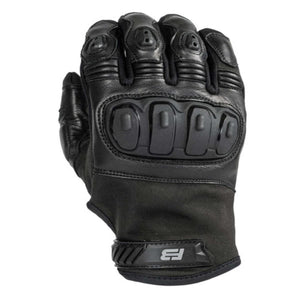 Black tactical warrior glove by 221B Tactical, with hard knuckle and finger protection, and a logo on the wrist.