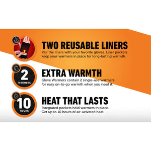 HotHands Stretchy & Comfortable Glove Warmers - Black