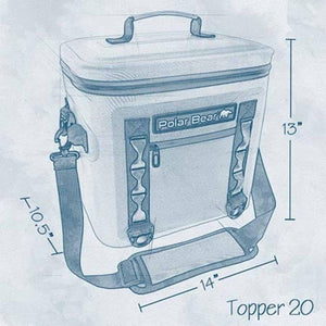 Polar Bear Coolers Topper 20 Cooler Bag - Grey