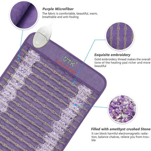 UTK Far Infrared Amethyst Healing Stone Heating Pad for Back Pain Relief