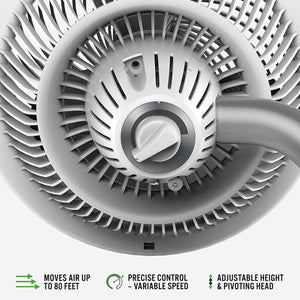 Vornado 693DC Polar Energy Smart Mid-Size Air Circulator Fan with Variable Speed Control and Adjustable Height - White