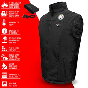 ActionHeat Pittsburgh Steelers 5V Men's Softshell Battery Heated Vest