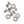 Korkers Triple Threat Sharp Steel Spike Kit, 7mm, 40 Pack - Silver - Front
