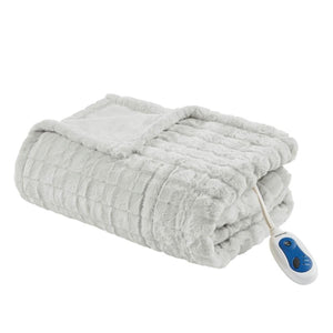 Beautyrest Heated Zuri Oversized Faux Fur Throw - 50"Wx70"L