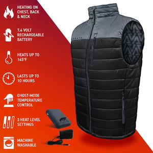 Aheata 7V Men's Heated Vest with Battery Pack