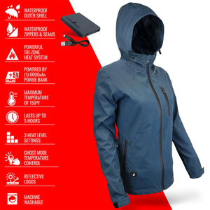 ActionHeat 5V Women's Waterproof Heated Rain Jacket