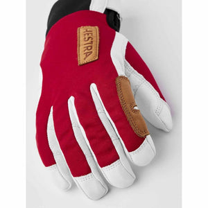Hestra Unisex Ergo Grip Active Wool Terry 5-Finger Gloves - Red/Off White Size 7