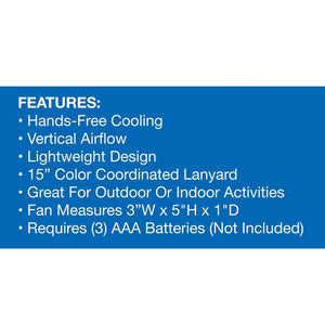 AlphaCool AA Battery Powered Necklace Fan