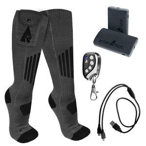 ActionHeat 3.7V Wool Rechargeable Heated Socks 2.0 with Remote