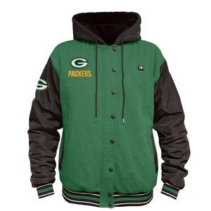 ActionHeat Green Bay Packers 5V Battery Heated Varsity Jacket
