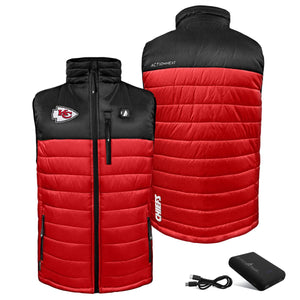 ActionHeat Kansas City Chiefs 5V Men's Colorblock Puffer Battery Heated Vest