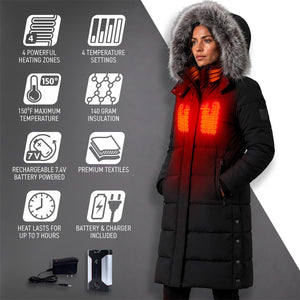 Gerbing 7V Women's Battery Heated Long Puffer Jacket