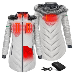 ActionHeat Philadelphia Eagles 5V Women's Long Puffer Battery Heated Jacket