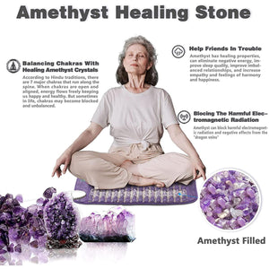 UTK Far Infrared Amethyst Healing Stone Heating Pad for Back Pain Relief
