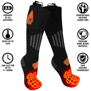 Temp360 Wool AA Battery Heated Socks