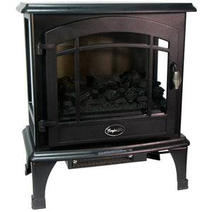 World Marketing Comfort Glow The Sanibel 3-Sided Infrared Quartz Electric Stove - Black