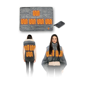 ExtremeHEAT Heated Blanket/Poncho with 10000mAh Power Bank