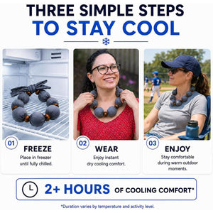 Nano-Ice Cooling Necklace | 2+ Hours of Cooling Relief - Grey