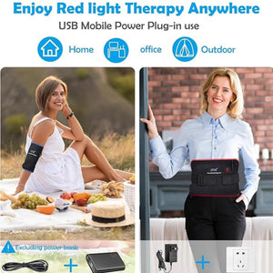 UTK Blue and Red Infrared Light Therapy Wrap Pad for Body - 8"x13"