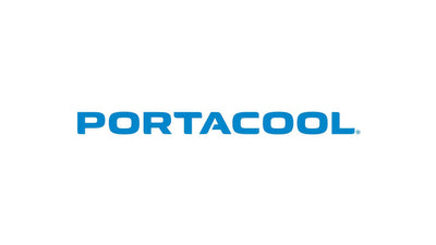 The word PORTACOOL in bold blue letters with a registered trademark symbol, centered on a white background.