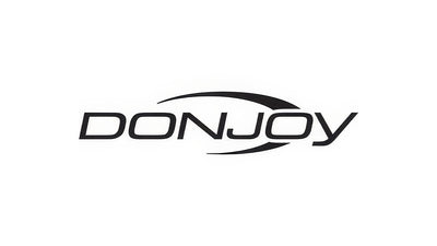 Black DONJOY logo with stylized text and two curved lines above and below, on a white background.