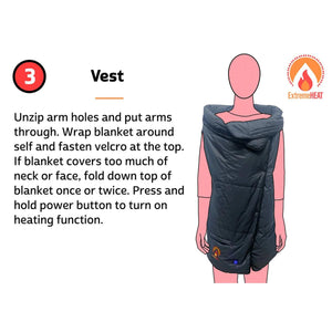 ExtremeHEAT Heated Blanket/Poncho with 10000mAh Power Bank