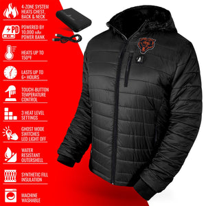 ActionHeat Chicago Bears 5V Men's Puffer Battery Heated Jacket