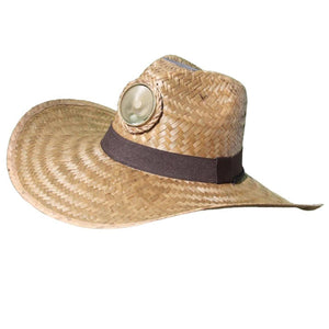 Kool Breeze Gentleman Brown w/Wide Band Solar Cooling Hat UPF 50+ Protection (Size L)