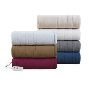 Serta Heated Fleece to Sherpa Throw - 50"Wx60"L