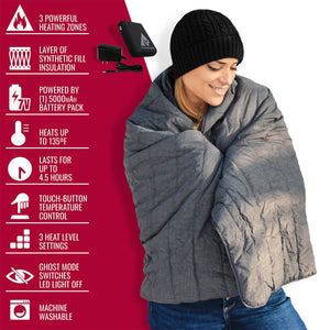 ActionHeat 7V Battery Heated Throw Blanket