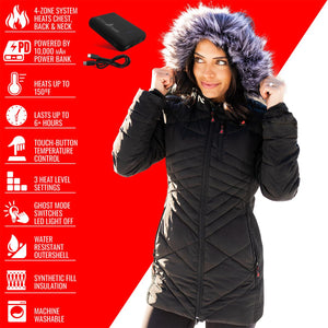 ActionHeat Buffalo Bills 5V Women's Long Puffer Battery Heated Jacket