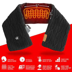 ActionHeat 5V Battery Heated Cable Knit Hat & Scarf Bundle