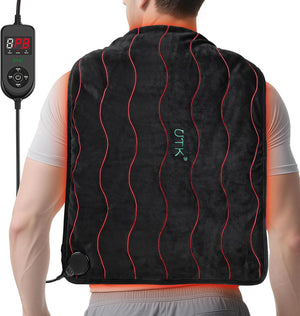 UTK Far Infrared Heating Pad for Back Pain Relief - Black/20''x24''