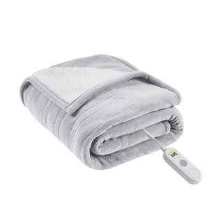 Serta Heated Fleece to Sherpa Throw - 50"Wx60"L