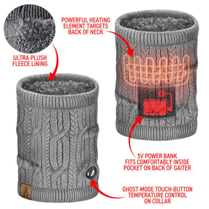 ActionHeat 5V Battery Cable Knit Heated Neck Gaiter