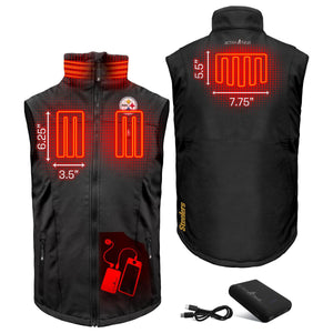 ActionHeat Pittsburgh Steelers 5V Men's Softshell Battery Heated Vest